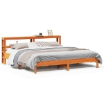 Letto senza Materasso Marrone Cera 200x200 cm in Legno di Pino