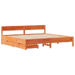 Letto senza Materasso Marrone Cera 200x200 cm in Legno di Pino