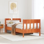 Letto senza Materasso Marrone Cera 75x190 cm in Legno di Pino