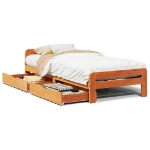 Letto senza Materasso Marrone Cera 75x190 cm in Legno di Pino