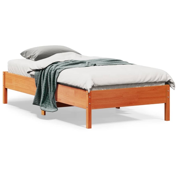 Letto senza Materasso Marrone Cera 75x190 cm in Legno di Pino