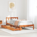 Letto senza Materasso Marrone Cera 75x190 cm in Legno di Pino