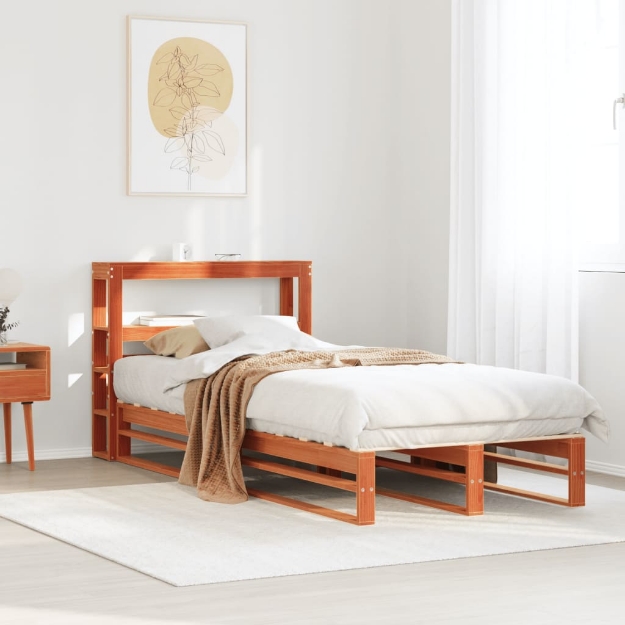 Letto senza Materasso Marrone Cera 75x190 cm in Legno di Pino