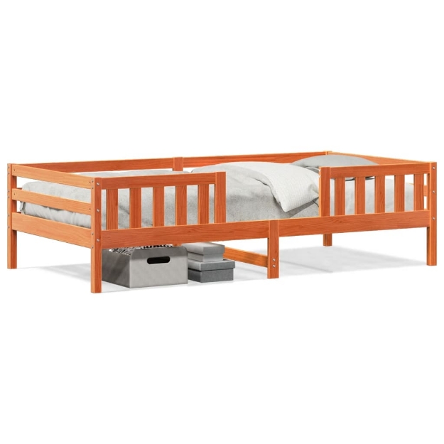 Letto senza Materasso Marrone Cera 75x190 cm in Legno di Pino