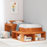 Letto senza Materasso Marrone Cera 75x190 cm in Legno di Pino