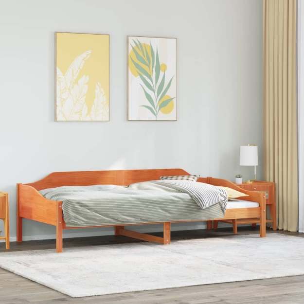 Letto senza Materasso Marrone Cera 80x200 cm Legno di Pino