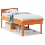 Letto senza Materasso Marrone Cera 80x200 cm Legno di Pino