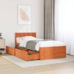 Letto senza Materasso Marrone Cera 90x190 cm in Legno di Pino