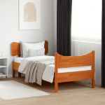 Letto senza Materasso Marrone Cera 90x190 cm in Legno di Pino