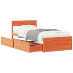 Letto senza Materasso Marrone Cera 90x200 cm Legno di Pino