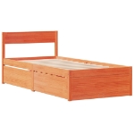 Letto senza Materasso Marrone Cera 90x200 cm Legno di Pino