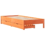 Letto senza Materasso Marrone Cera 90x200 cm Legno di Pino