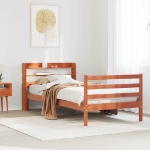 Letto senza Materasso Marrone Cera 90x200 cm Legno di Pino