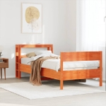 Letto senza Materasso Marrone Cera 90x200 cm Legno di Pino