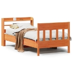 Letto senza Materasso Marrone Cera 90x200 cm Legno di Pino