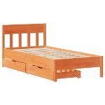 Letto senza Materasso Marrone Cera 90x200 cm Legno di Pino