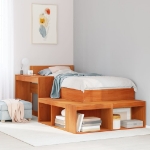 Letto senza Materasso Marrone Cera 90x200 cm Legno di Pino