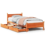 Letto senza Materasso Marrone Cera 90x200 cm Legno di Pino