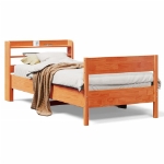 Letto senza Materasso Marrone Cera 90x200 cm Legno di Pino