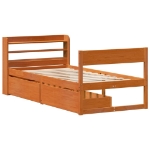 Letto senza Materasso Marrone Cera 90x200 cm Legno di Pino