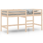 Letto Soppalco con Scala Bambini 90x190 cm Legno Massello Pino