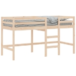 Letto Soppalco con Scala Bambini 90x190 cm Legno Massello Pino