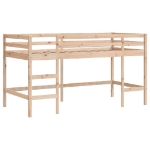 Letto Soppalco con Scala Bambini 90x200 cm Legno Massello Pino