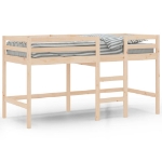 Letto Soppalco con Scala Bambini 90x200 cm Legno Massello Pino