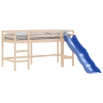 Letto Soppalco con Scivolo Bambini 80x200cm Legno Massello Pino