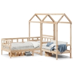 Set Dormeuse con Tetto 90x200cm Legno Massello di Pino