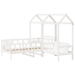 Set Dormeuse con Tetto Bianco 90x200 cm Legno Massello di Pino