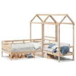 Set Dormeuse e Panca con Tetto 90x190cm Legno Massello di Pino