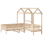 Set Dormeuse e Panca con Tetto 90x190cm Legno Massello di Pino