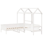 Set Dormeuse e Panca con Tetto Bianco 90x190cm Massello Pino