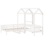 Set Dormeuse e Panca con Tetto Bianco 90x190cm Massello Pino