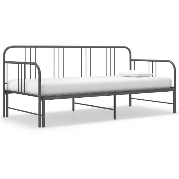 Telaio Divano Letto Estraibile Grigio in Metallo 90x200 cm