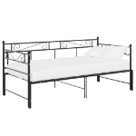 Telaio Divano Letto Estraibile Nero in Metallo 90x200 cm