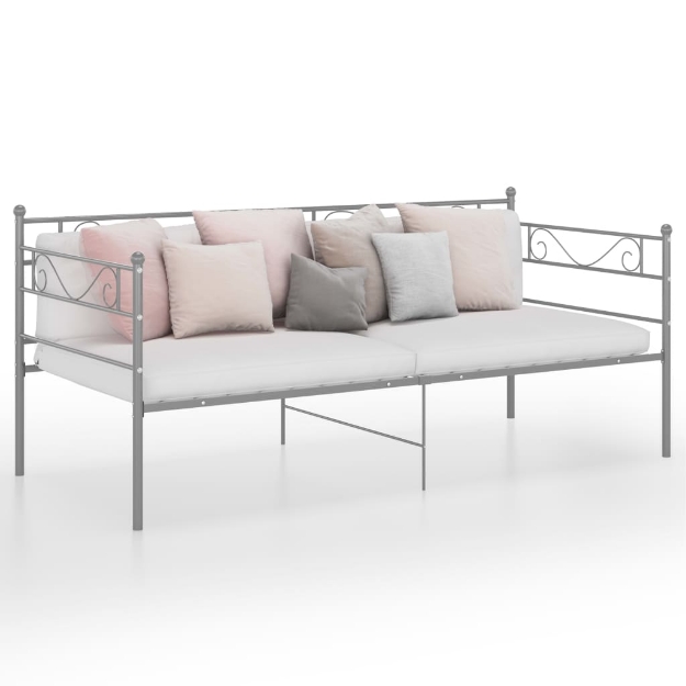 Telaio Divano Letto Grigio in Metallo 90x200 cm