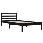 Telaio Letto in Legno Massello di Pino 90x200 cm Nero