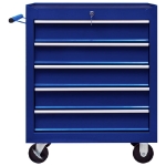 Carrello Portautensili con 5 Cassetti per Officina Blu