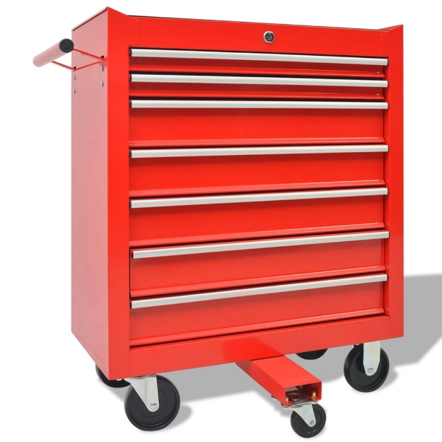 Carrello Portautensili Officina con 1125 Utensili Acciaio Rosso