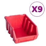 Kit Contenitori 103 pz con Pannelli a Parete Rosso e Nero