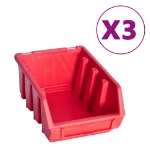 Kit Contenitori 8 pz con Pannelli a Parete Rosso e Nero