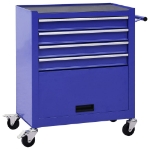 Carrello Portautensili con 4 Cassetti in Acciaio Blu