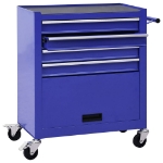 Carrello Portautensili con 4 Cassetti in Acciaio Blu