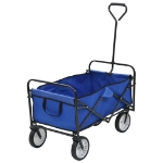 Carrello Pieghevole a Mano in Acciaio Blu