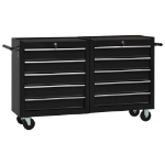 Carrello Porta Attrezzi con 5 Cassetti Nero 69x33x77 cm Acciaio