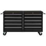 Carrello Porta Attrezzi con 5 Cassetti Nero 69x33x77 cm Acciaio