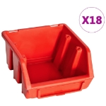 Kit Contenitori 32 pz con Pannelli a Parete Rosso e Nero