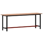 Banco da Lavoro 220x55x81,5 cm Legno Massello Faggio e Metallo